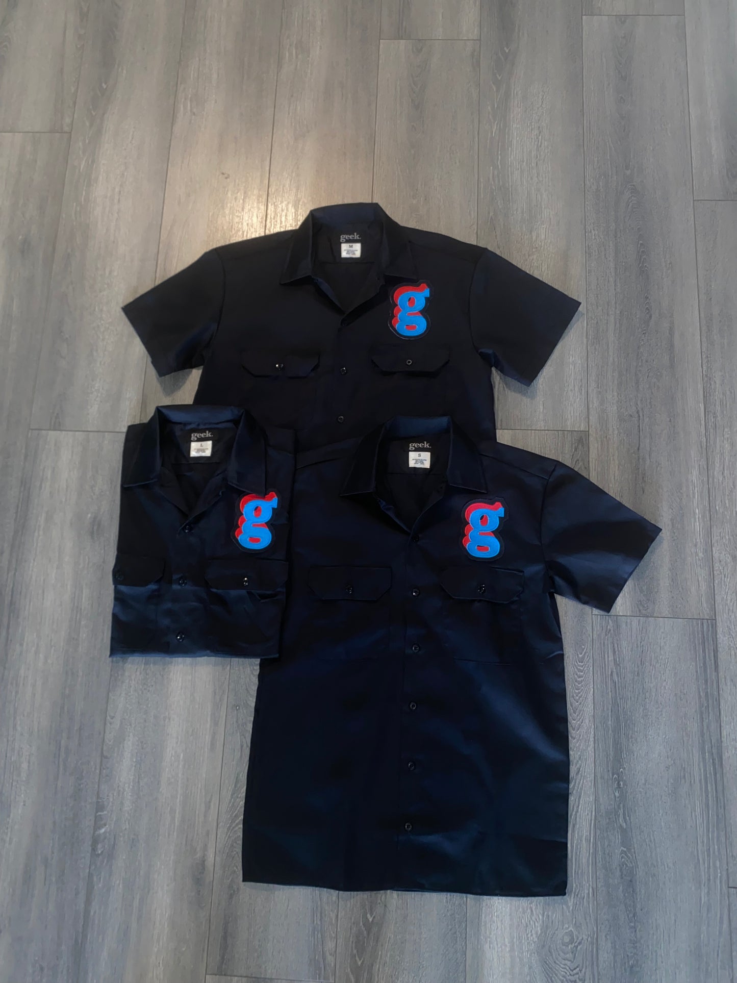 Black short sleeve Button up