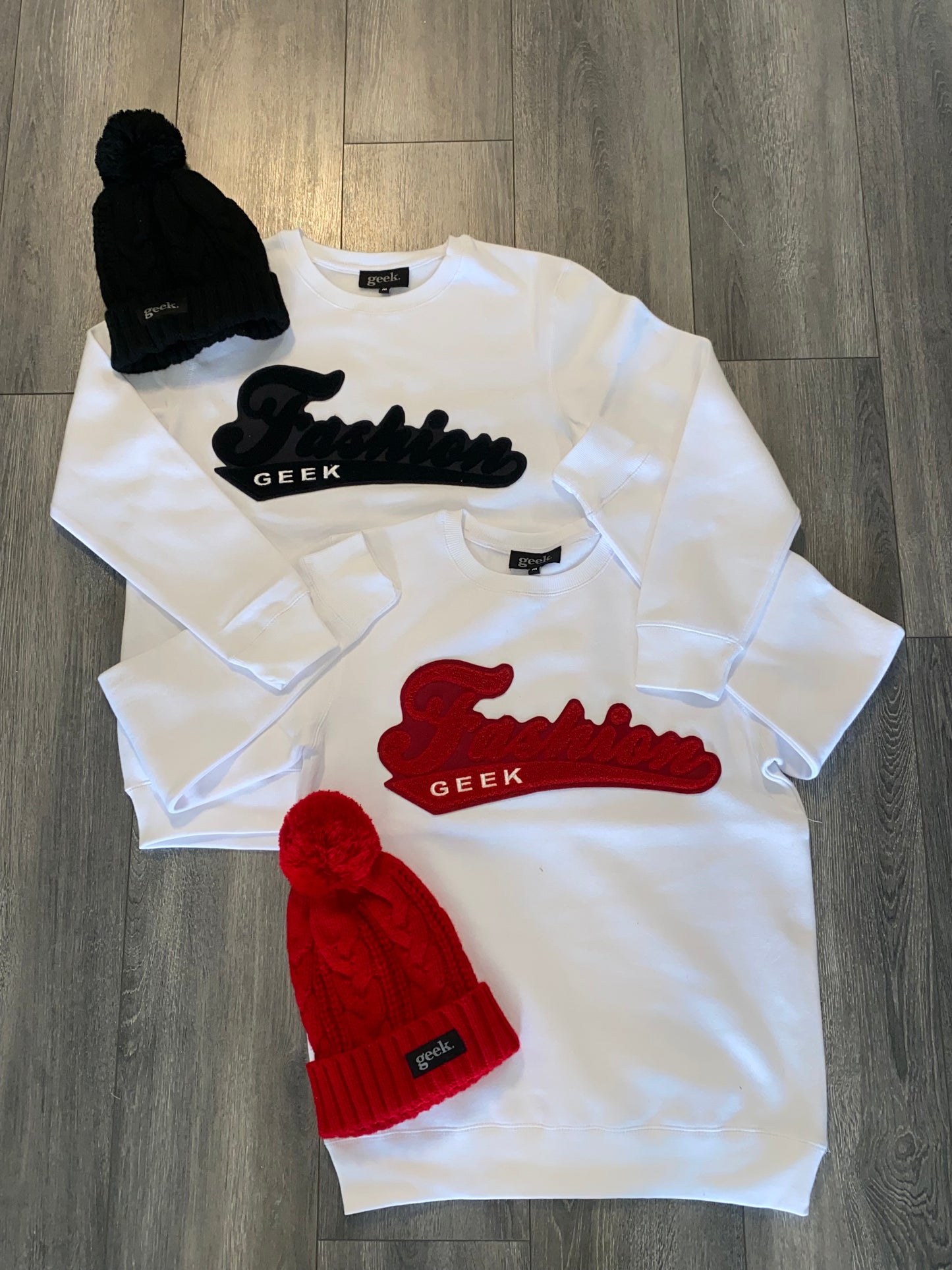 Fashion Geek Crewneck white/red