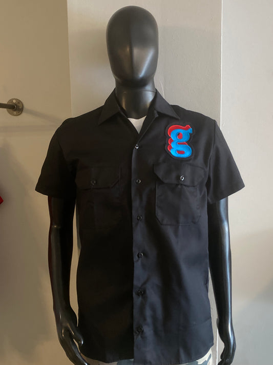 Black short sleeve Button up