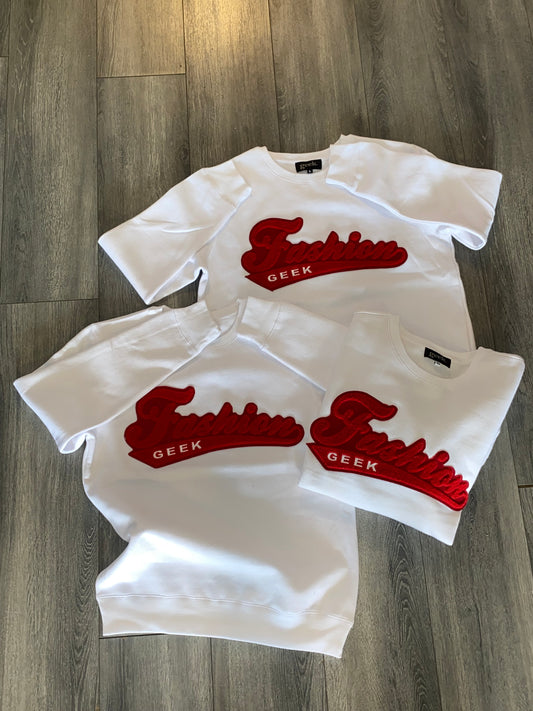 Fashion Geek Crewneck white/red