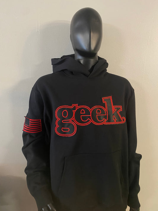 Black & Red geek pullover hoodie
