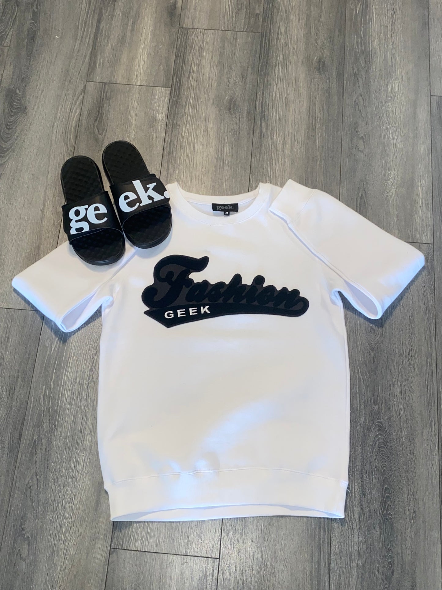 Fashion Geek Slides Black/white